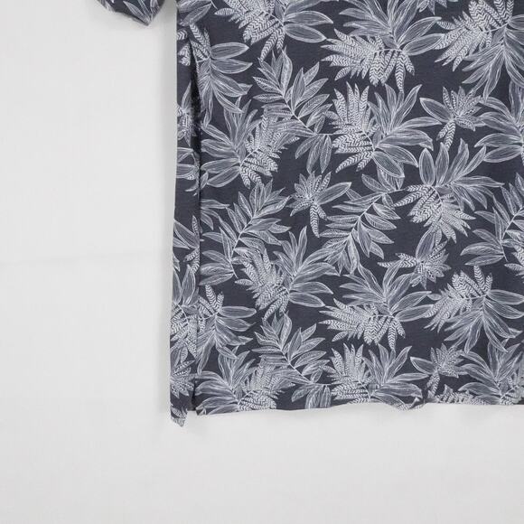 Travis Mathew Shirt Mens Large Navy Blue White Leaf Polo Golf Performance Casual - Picture 12 of 16